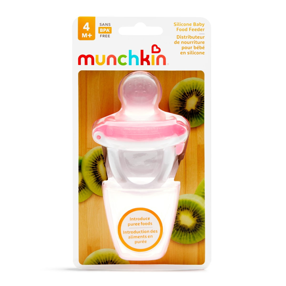 Saugus MUNCHKIN kramtukas-maitintuvas nuo paspringimo, patogi rankena kūdikiui nuo 4 mėnesių