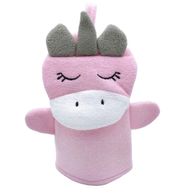 Linksmoji kempinė „Vienaragis“ vaikams, spalvinga ir švelni maudymosi kempinė