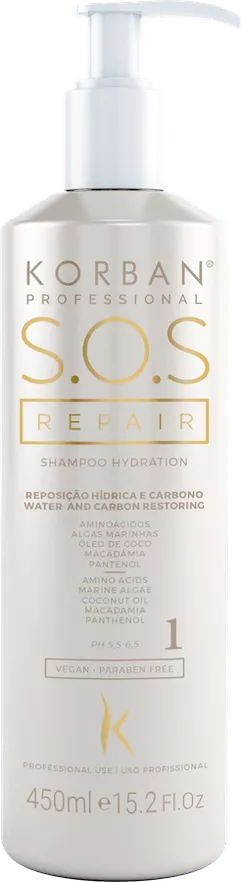 Korban S.O.S Repair atstatomasis plaukų šampūnas, 450 ml