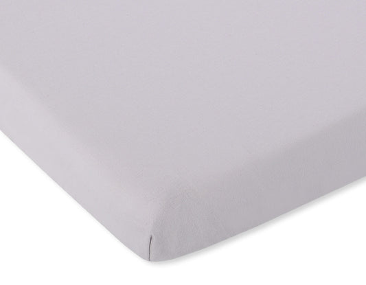 Bobono medvilninė paklodė su elastine juostele 120x60 cm, balta, tinkama kūdikio lovytei