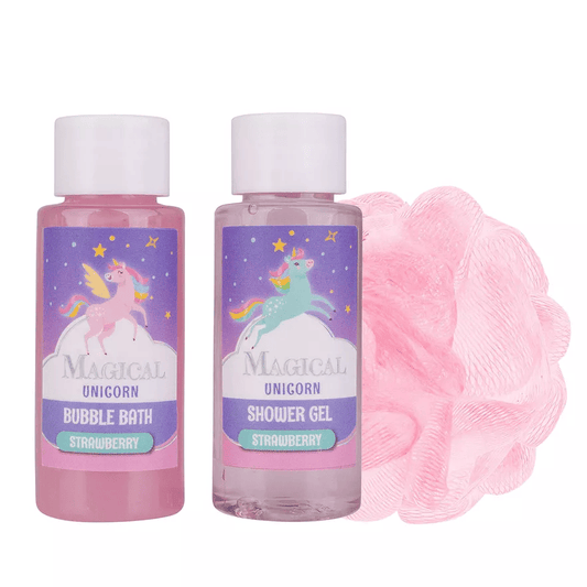 Magical Unicorn & Mermaid vonios rinkinys su kempine
