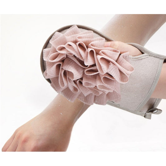 Dvipusė šveičiamoji kempinė pilkos ir rusvos spalvos, skirta švelniai odos priežiūrai