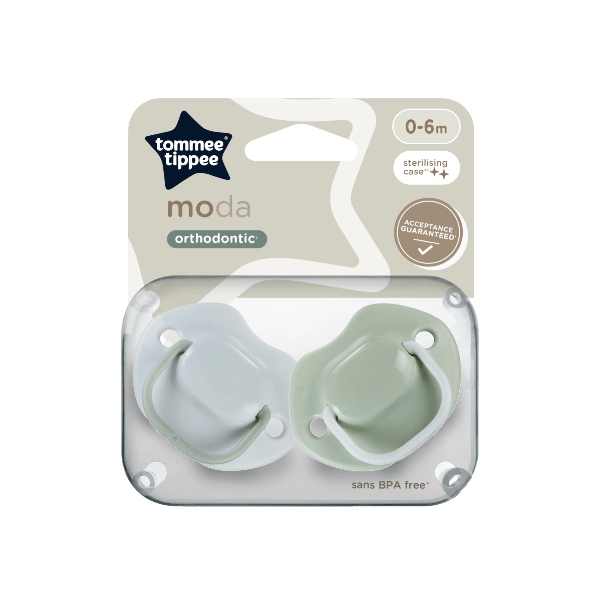 TOMMEE TIPPEE Moda silikoninis čiulptukas naujagimiams nuo 0 iki 6 mėn