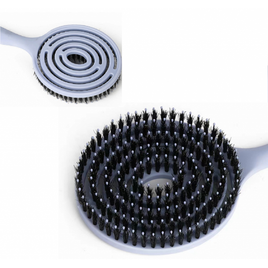 Plaukų šepetys su nailoniniais spygliukais ir mišriais šereliais, tinka sausiems ir drėgniems plaukams