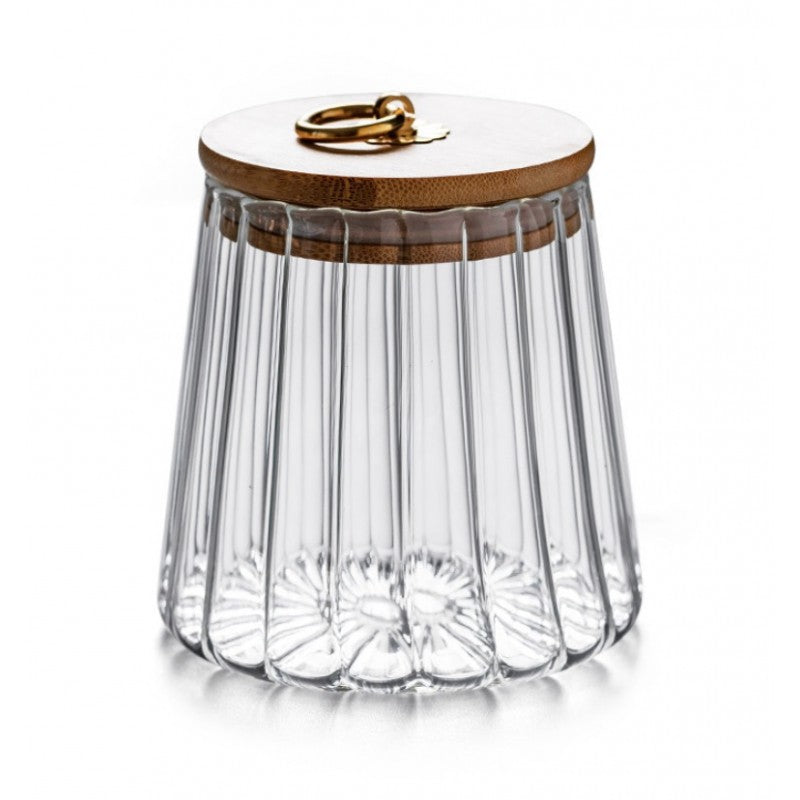 Prieskoninė 650 ml, borosilikatinio stiklo indas su banguotomis sienelėmis

