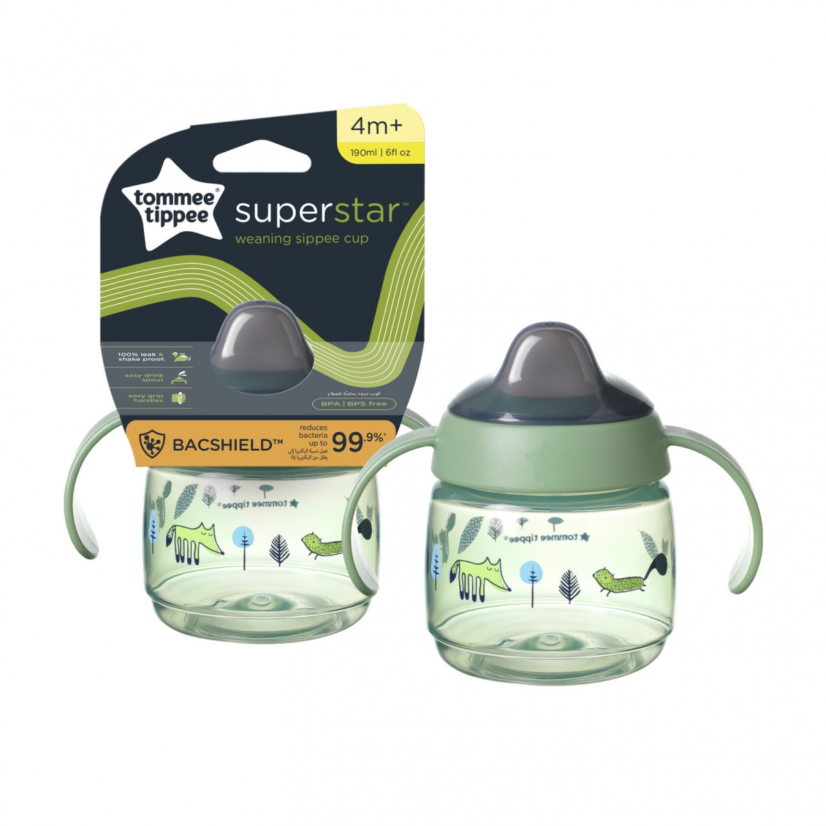 TOMMEE TIPPEE mokomasis puodelis kūdikiams 190 ml nuo 4 mėn.